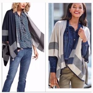 Cabi Reversible Shawl Poncho NWOT